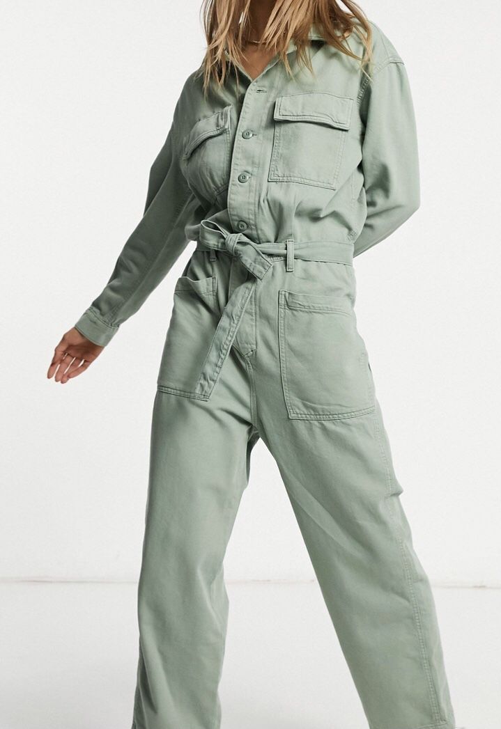 Levi’s Green Utility Overalls Coveralls with Belt