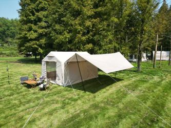 High Quality Portable Outdoor Camping Tent Beige Waterproof