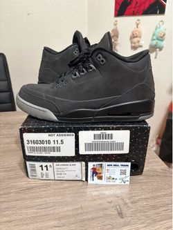 Size 11.5 - Air Jordan Retro 3 5Lab3 Black with OG box