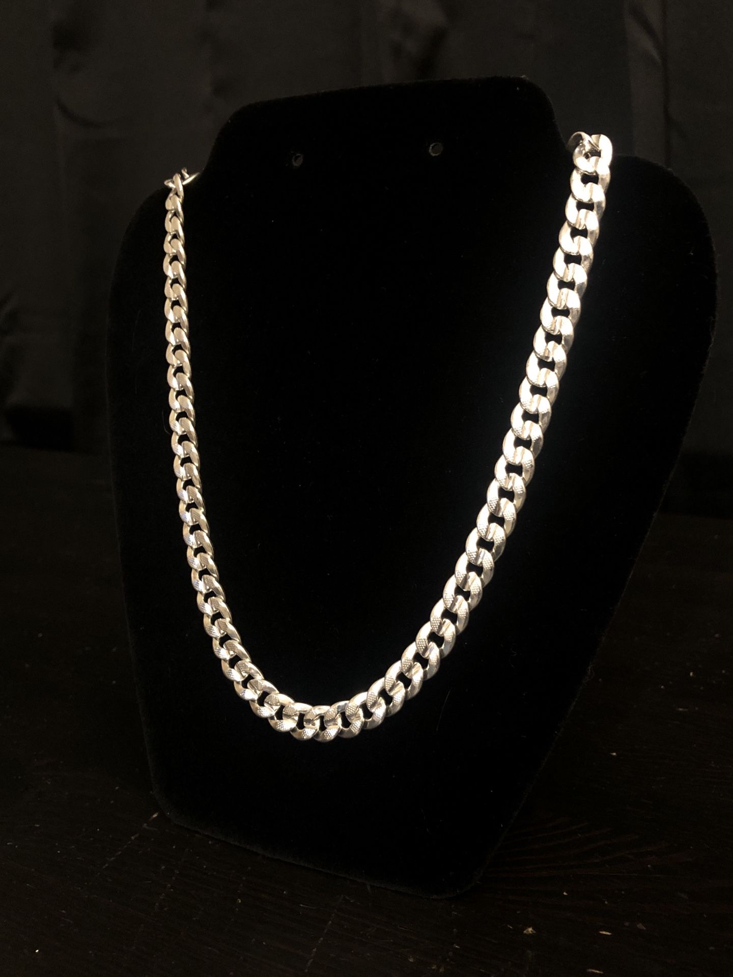 Silver Plated Cuban Chain 24”