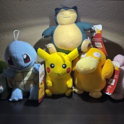 Nintendo Pokémon snorlax, pikachu, bulbasaur, jigglypuff, psyduck, squirtle Stuffed Plush Doll 