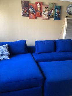 Royal Blue 3 Piece Couch