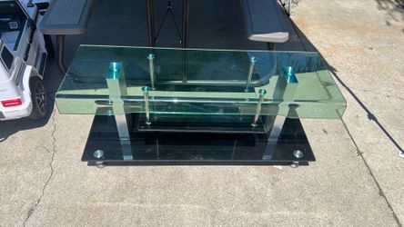 All glass entertainment shelf