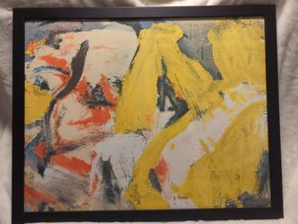 Framed Abstract Mixed Media Painting