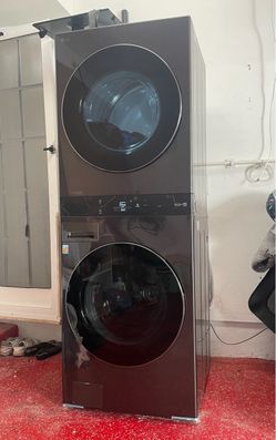 LG Washer Dryer Stack, Black Steel, WKGX301HBA