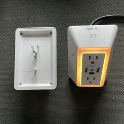 2 Pieces Multi Plug Outlet With Usb And Nightlight