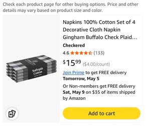 100% cotton napkins
