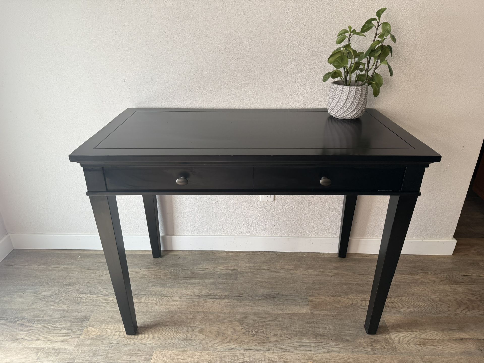 SMART desk - black - crate & barrel - one drawer - delivery available 