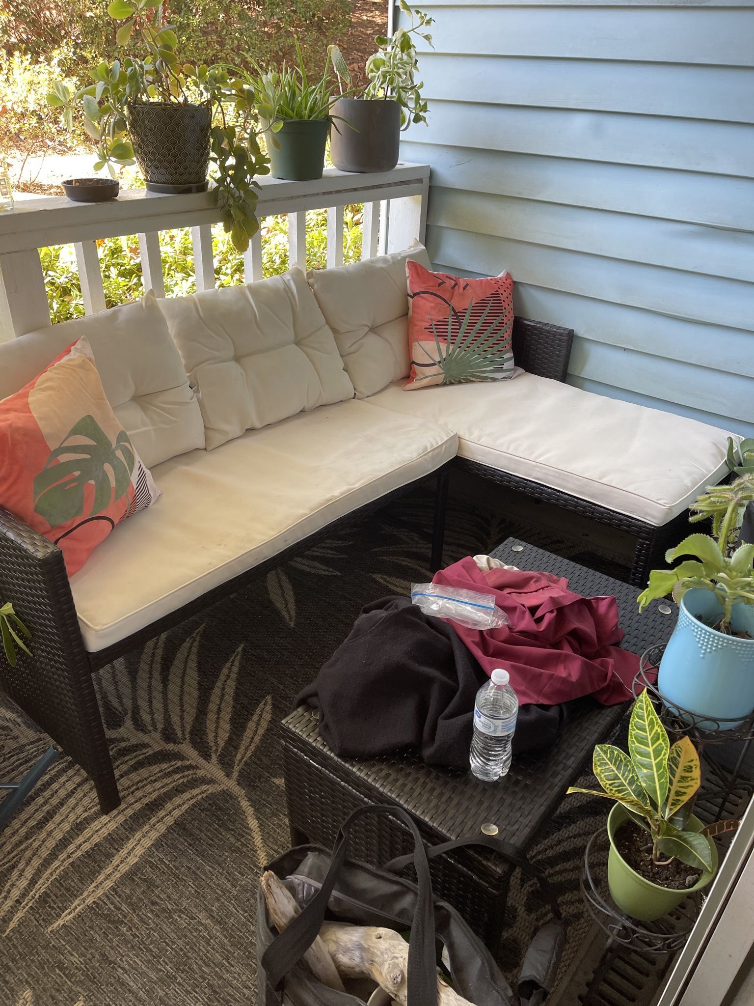 Patio Set - L-Shape Couch & Coffee Table