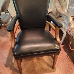 Leather And Solid Wood Chair