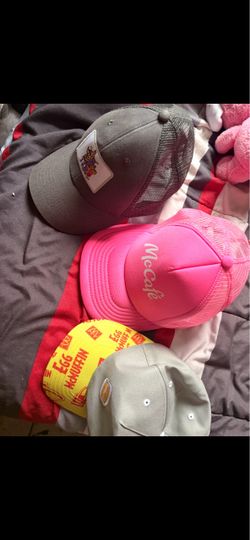 McDonald's Trucker Hat Bundle & 5 McDonald’s Employees promotion shirts.