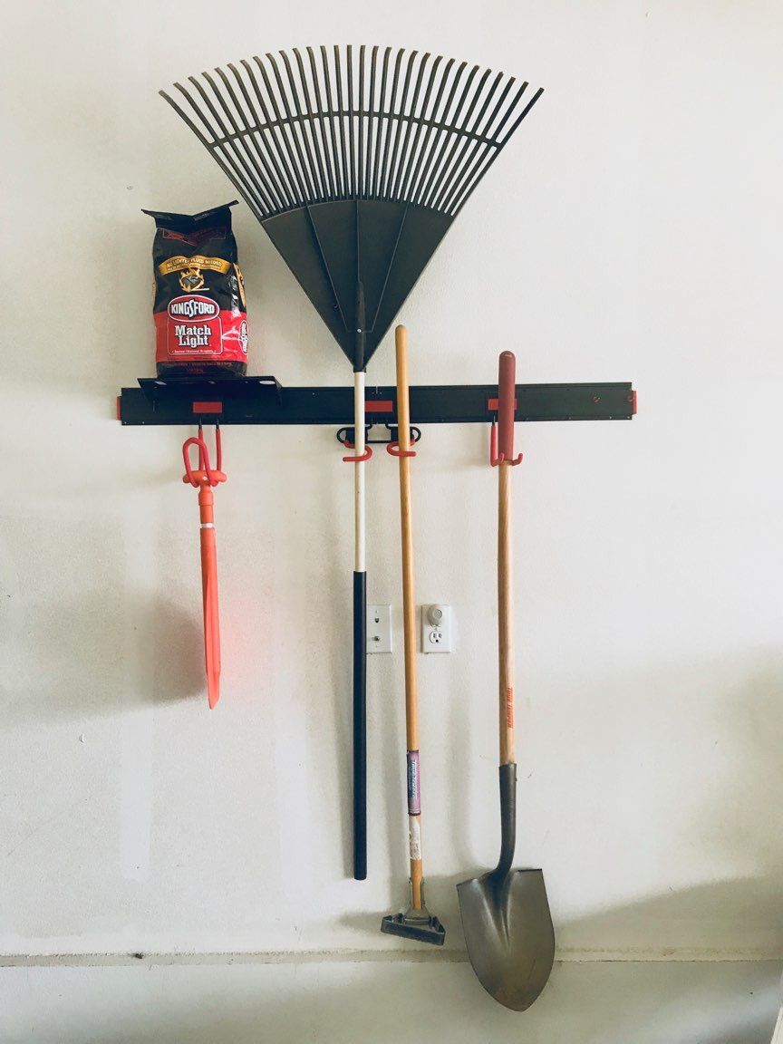 Garage Rake And Shovel Organizer