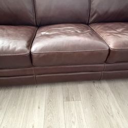 Living Spaces Cassidy Leather Sofa (Brown) Great Condition