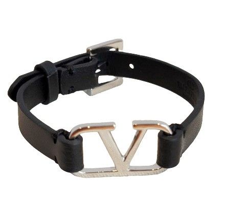 Valentino Garavani Stunning V Logo Leather Bracelet