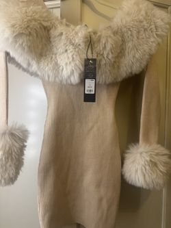 Sweater Mini Dress - Beige