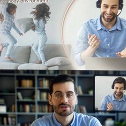 Upgraded Version) Wireless Headset, Bluetooth Headset with Noise Cancelling Microphone, Best Headset with Mic Mute & USB Dongle for PC/Computer/Laptop