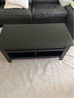Black Coffee Table w/ Storage and Lift Top