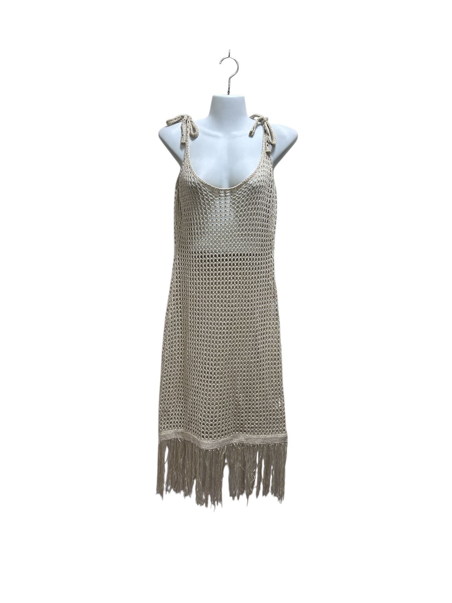 Amiani Crochet Beachwear Dress Coverup G Cream Boho Indie Resort Holiday