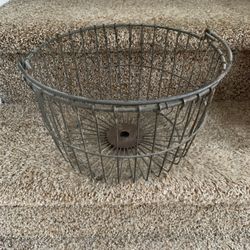 Vintage farm house Wire Egg Basket 12 inches wide 7 inches deep