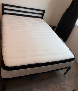 Barely Used Queen Mattress + Bed Frame