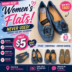 🌸 Size 9.5 W- Women’s Flats – Only $5! BRAND NEW! 🌸