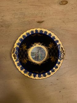 Cobalt Blue French Linognes Design Porcelain Bowl