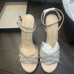 Betsey Johnson Champagne Heels Never Worn