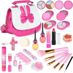 New! 25pc Girl Real Makeup Kit, Safe and Washable