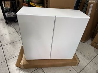 PREPAC 32 inch W x 30 inch H White Wood composite Wall-mount storage Cabinet