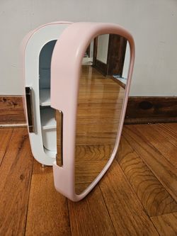 Pink Mini Skincare Beauty Refrigerator with Mirror