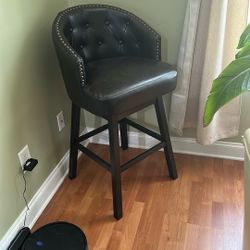 Chocolate Faux Leather Bar Stools
