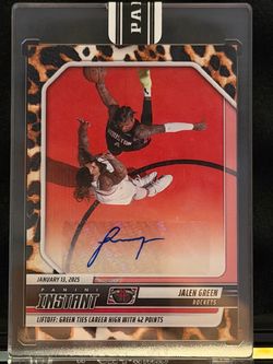 Mint!! NBA Rockets Jalen Green 2/10 panini instant leopard autograph card