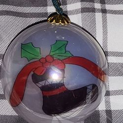 Hand Painted Glass Christmas Ornament