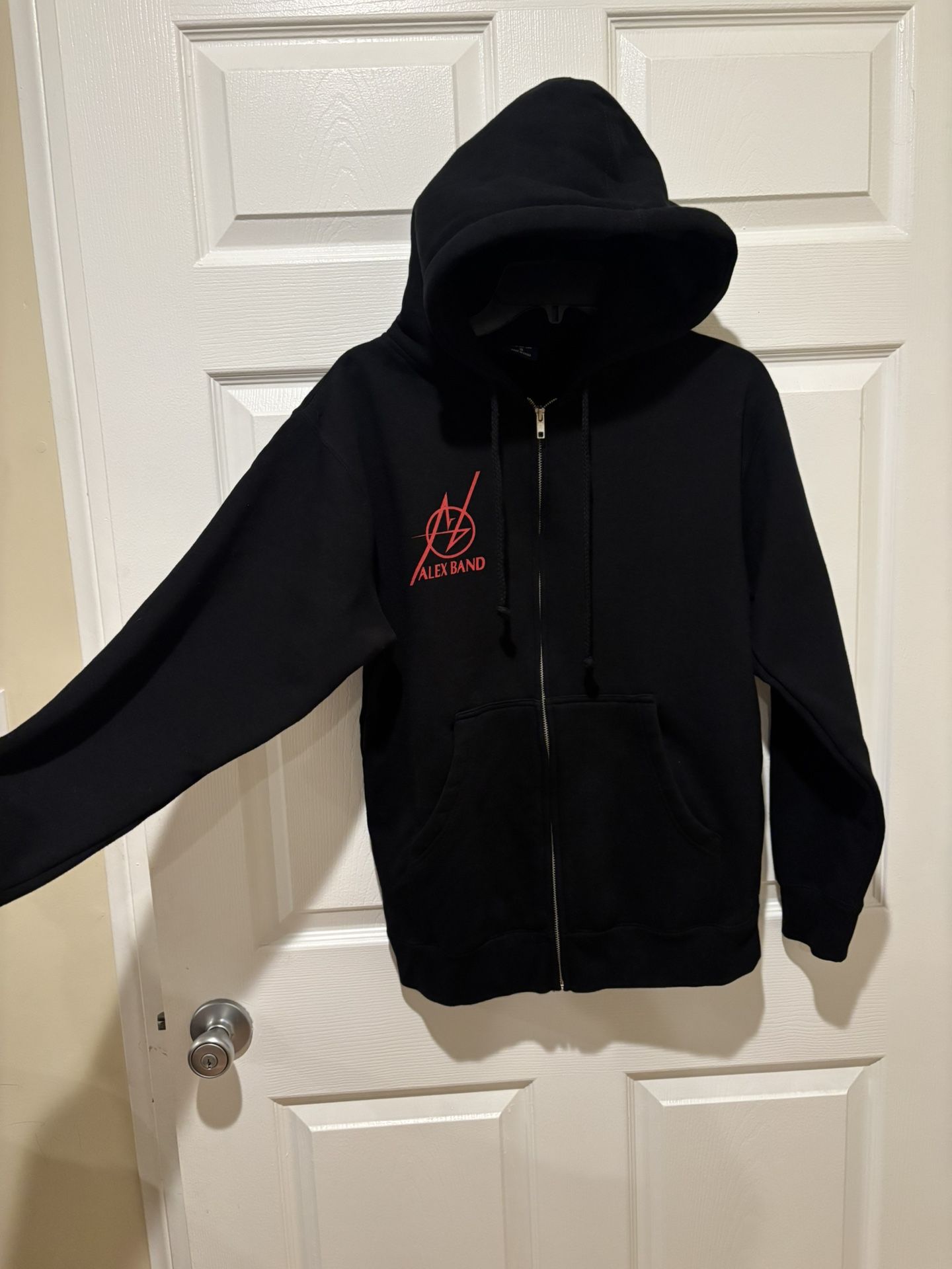 11 New Black Zip Up Hoodie with Pockets