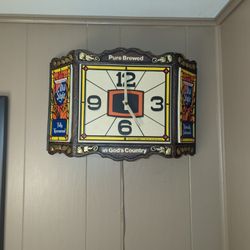 vintage old style beer lighted sign, Clock, Beer, Bar Decor 