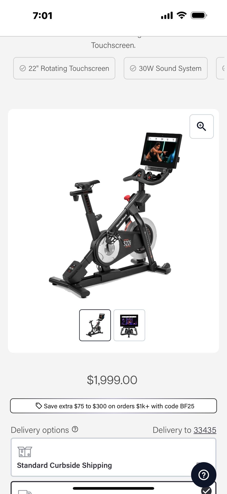 Nordic Track Commercial S22i Studio Cycle