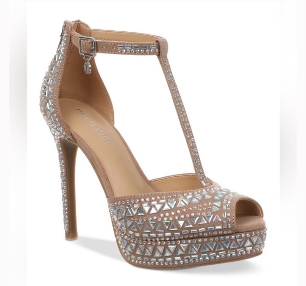 Tan Crystal Heels Thalia Sodi