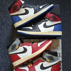 Jordan 1 High OG Union Shadow Chicago Fragment Royal LOT - Size 10.5