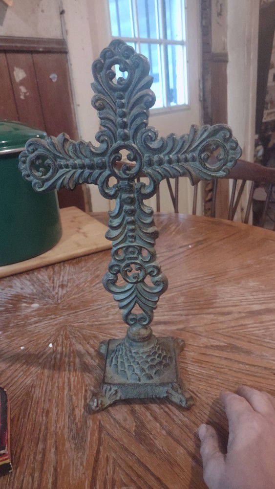 Gothic Looking Standing Cast Iron Cross 