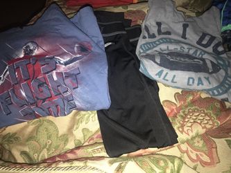 Boys shirts and new football pants L/10-12