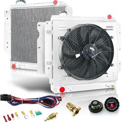Radiator Assembly + 16" Fan w/Shroud & Thermostat 