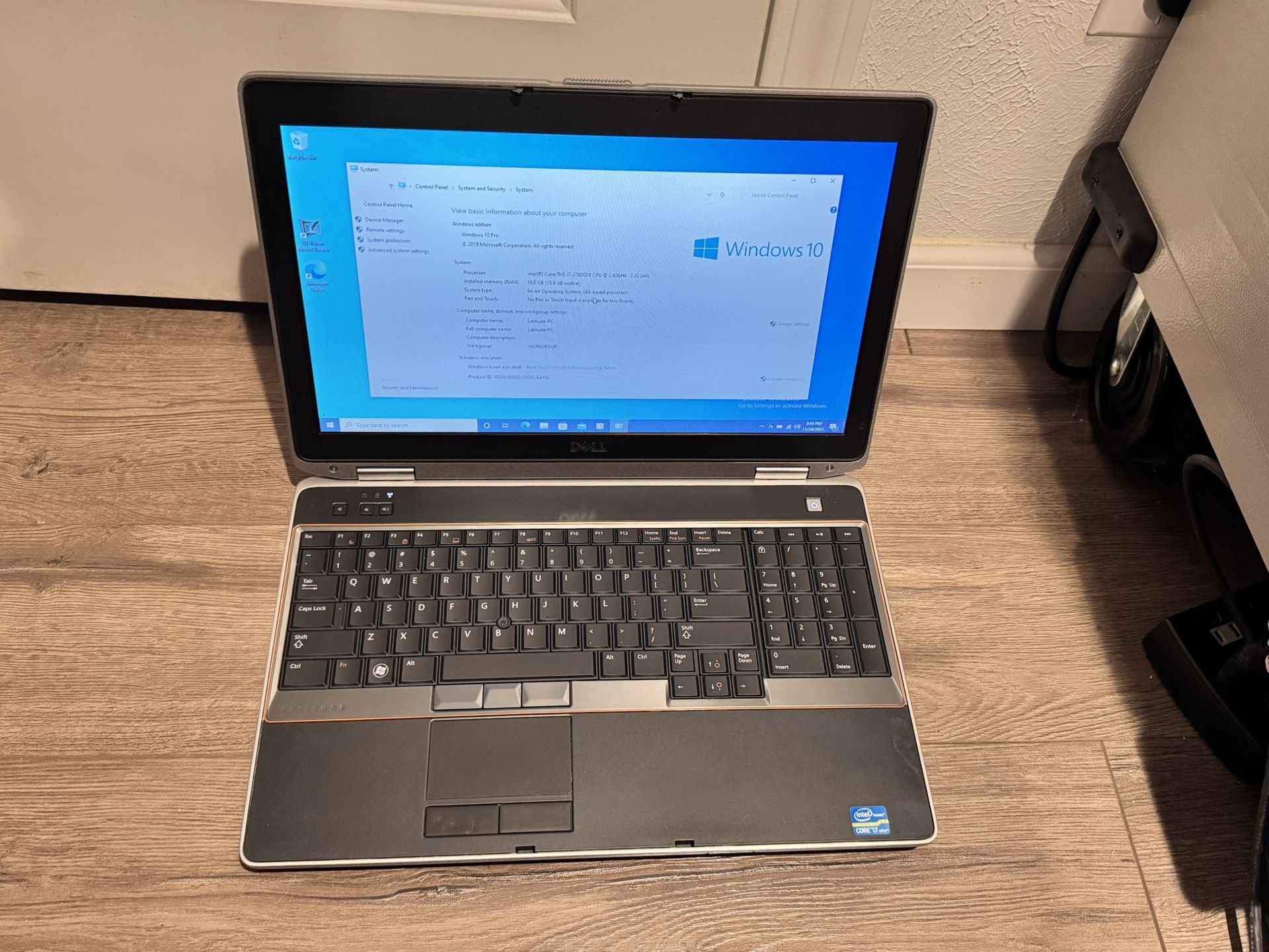 Dell Latitude E6520 i7 16gb windows 10 office