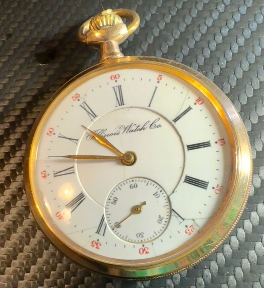 Illinois Watch Co Open Face Pocket Watch Made In 1900