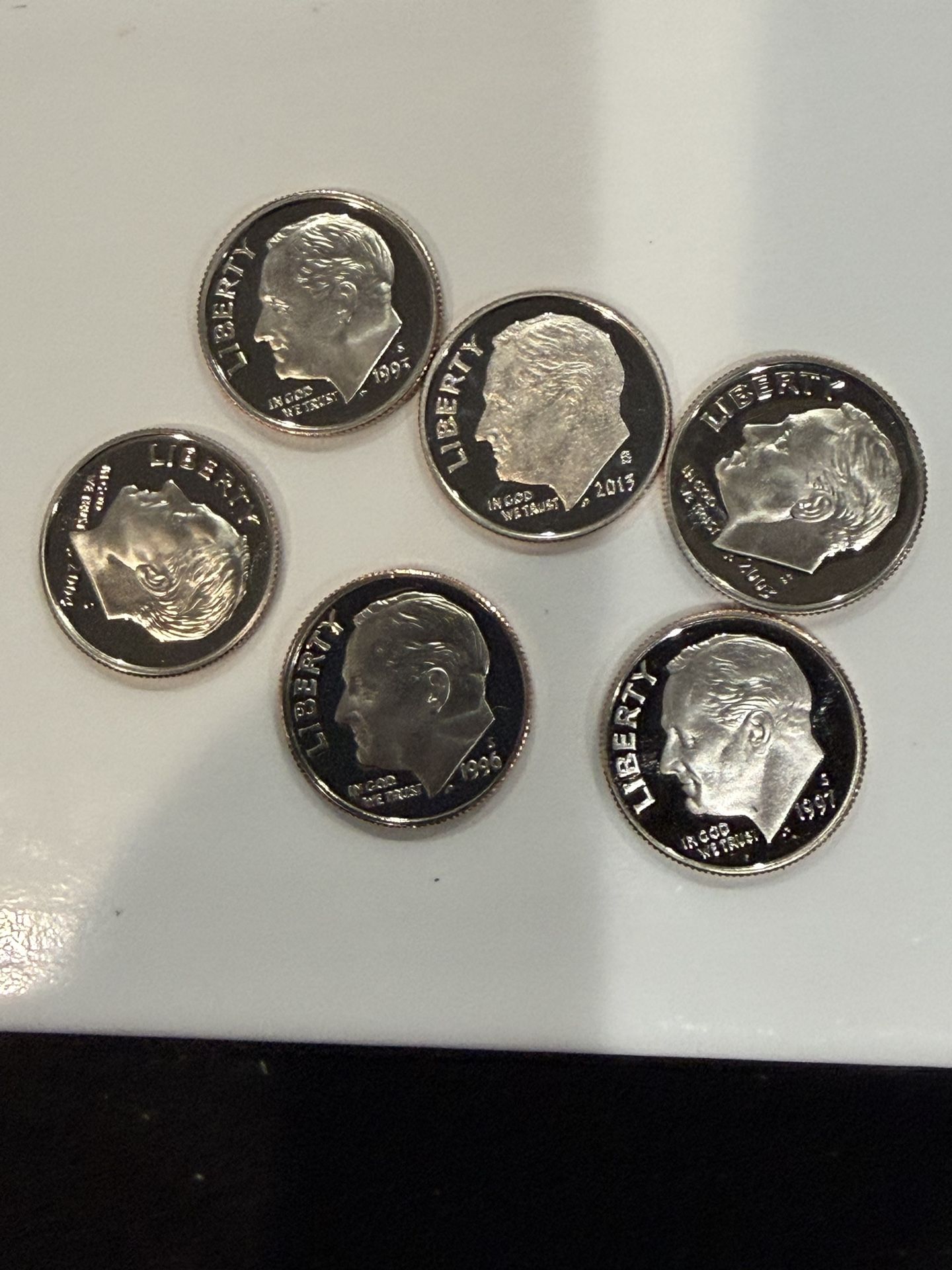 Lot Of 6 Gem Proof Roosevelt Dimes From Various Years All Are Mint 251
