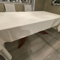 115" X 58" " beige Cream ivory table cloth 