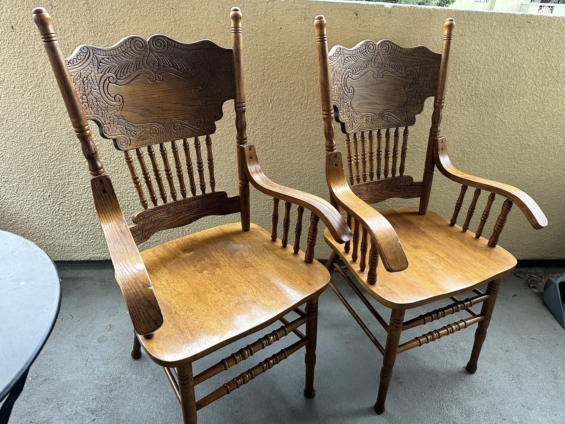 Vintage Solid 2 Armchairs 