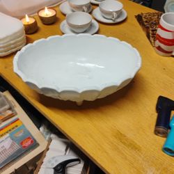 Vintage Milk Glass Fruit Bowl