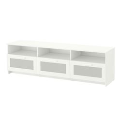 Modern White TV Stand / Entertainment Center – Fits 65–72” TVs with Storage