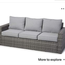 2 BroyHill Grey Wicker Outdoor Sofas