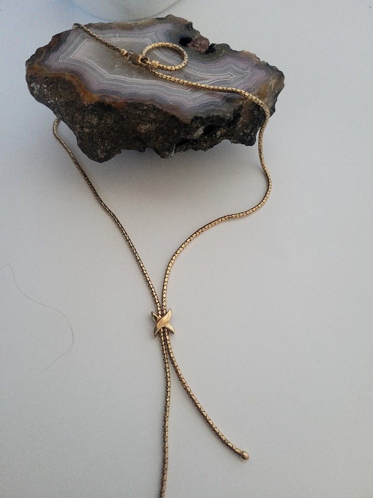 Unique Adjustable 14K Gold Bolo Necklace
